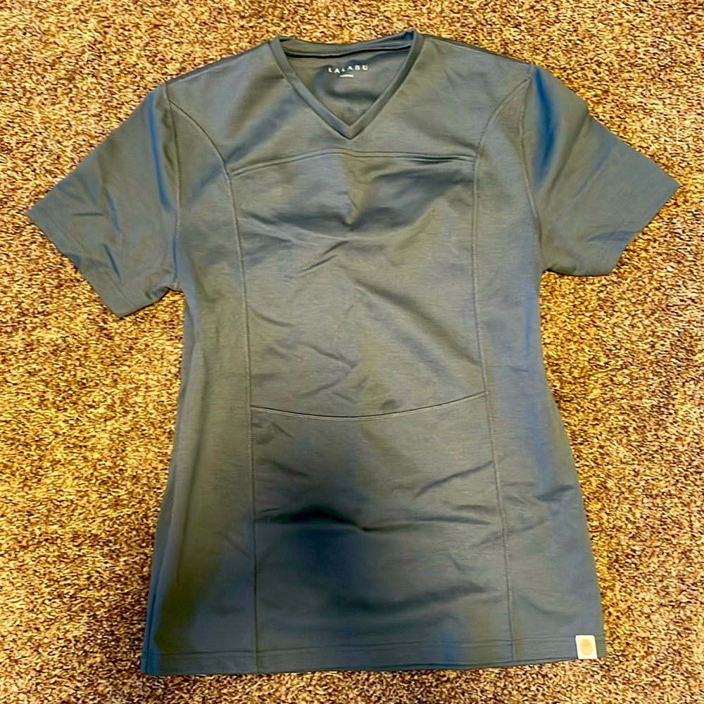 Gently used Lalabu large baby wearing shirt